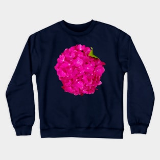 Pink Hydrangea Floral Photo Cutout Crewneck Sweatshirt